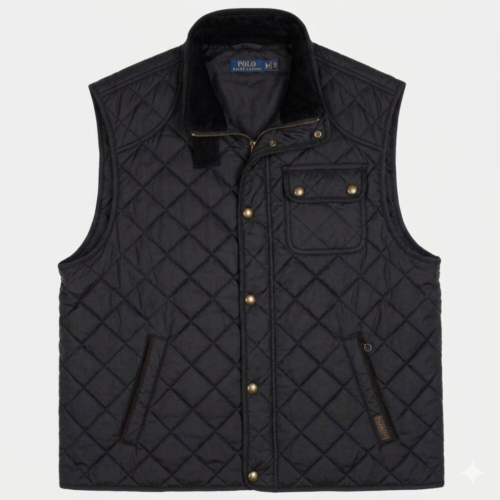 Polo Ralph Lauren Beaton Black Quilted Vest Jacket S